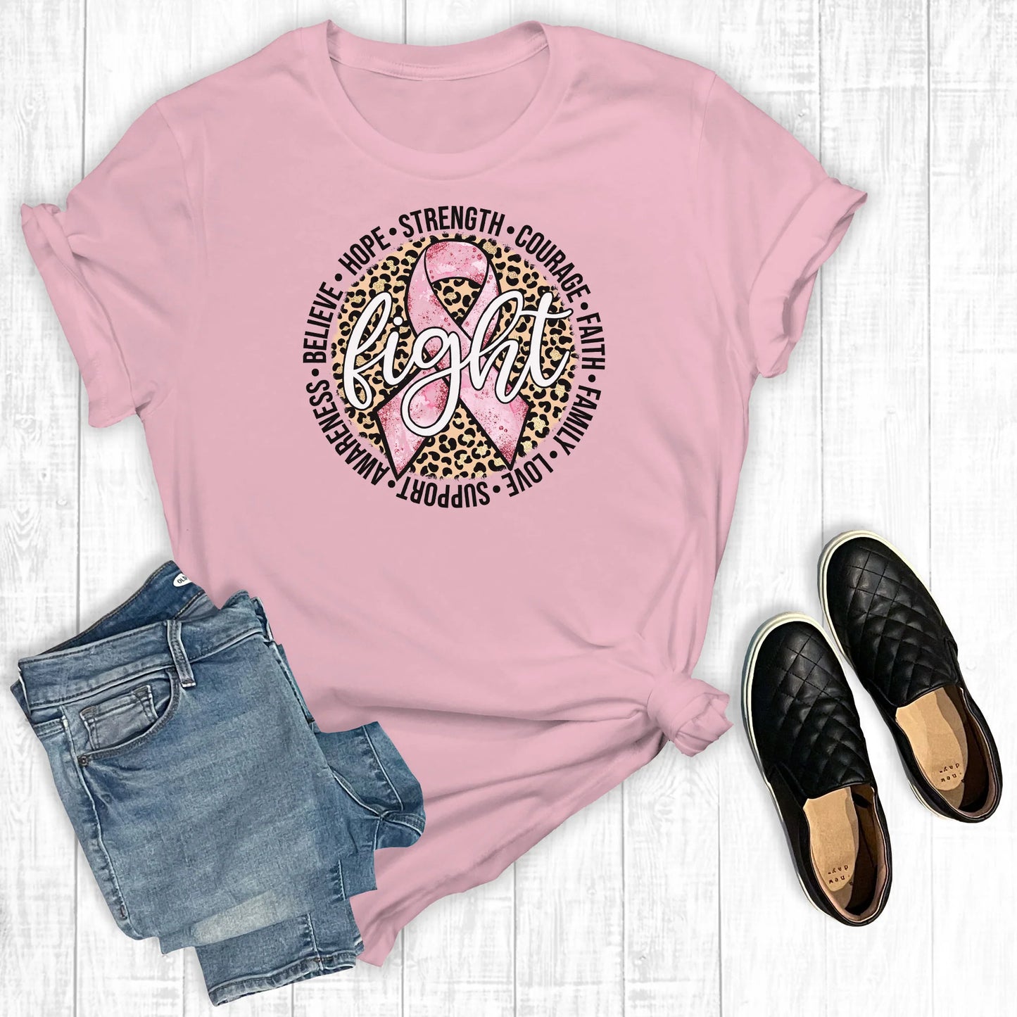 Leopard Fight Breast Cancer Light Pink