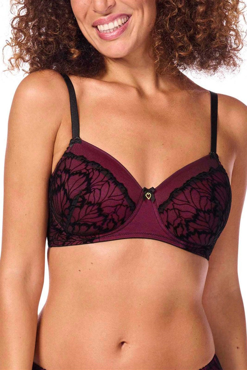 Leonie Non-Wired Padded Bra - black/pink #45062