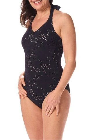 Makri One-Piece Swimsuit #71777 - black / sand