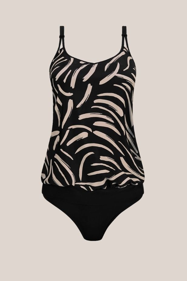 Turin Blouson Top - black/quartz sand #71794