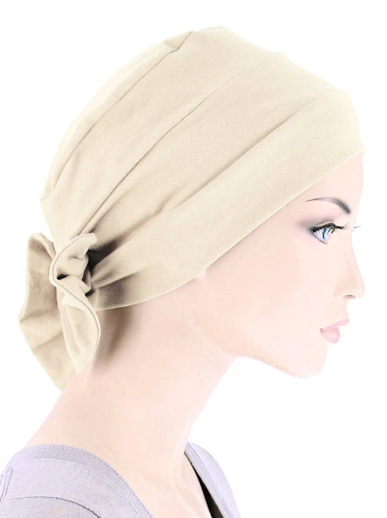 Cotton Cloche Bow Cap - Turban Plus