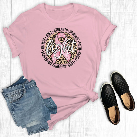 Leopard Fight Breast Cancer Light Pink
