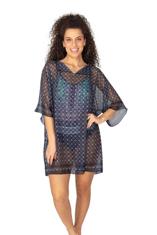Boho Vibe Kaftan nt bl/pr  #71556